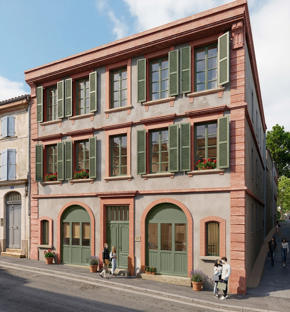 Villa Nova – ensemble patrimonial réhabilité, façade principale, Montauban